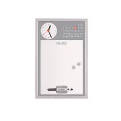 BI SILQUE - Pizarra Memo Reloj 40x35 Gris Bi-silque