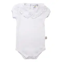PEQUEÑA GRACIA - Body Paz Blanco Liso 100 Algodón Pima.