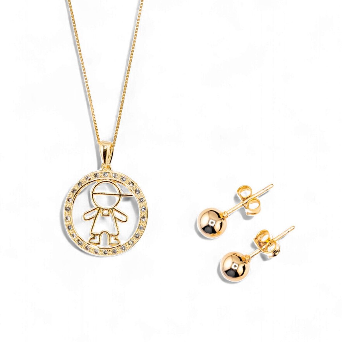 JOYAS MONTERO - Conjunto Vida Niño Gold con Microcircones