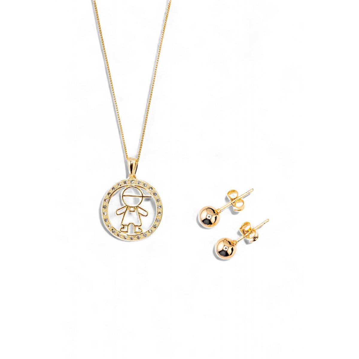 JOYAS MONTERO - Conjunto Vida Niño Gold con Microcircones