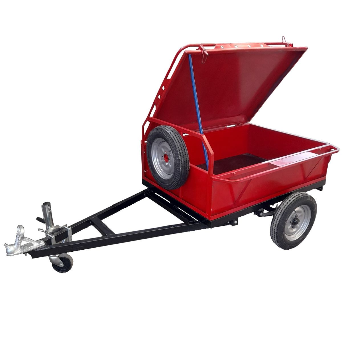GENERICO - Carro de arrastre remolque con tapa mediano rojo