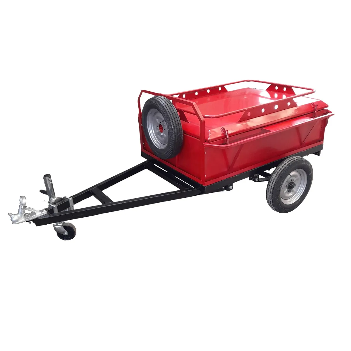 GENERICO - Carro de arrastre remolque con tapa mediano rojo