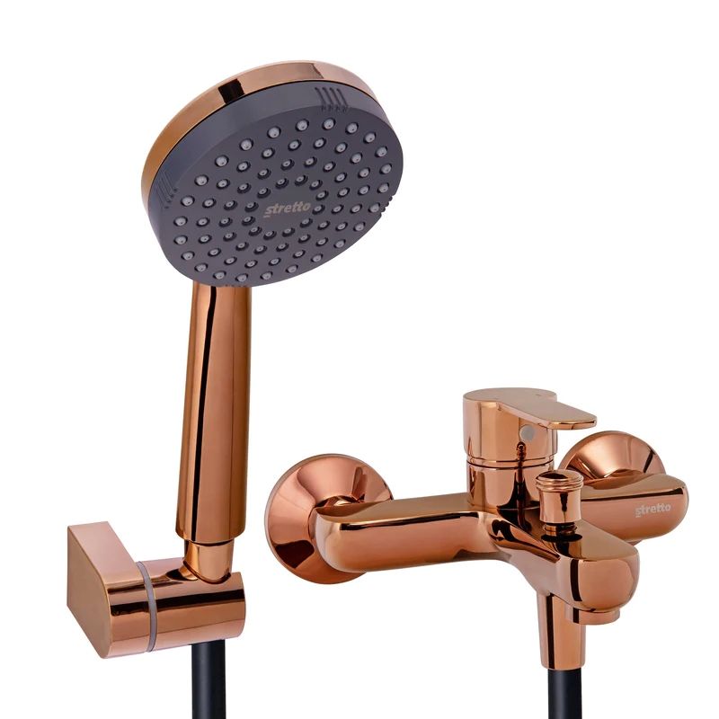STRETTO - Monomando Llave Grifo Para Tina Ducha Modelo Arona Cobre