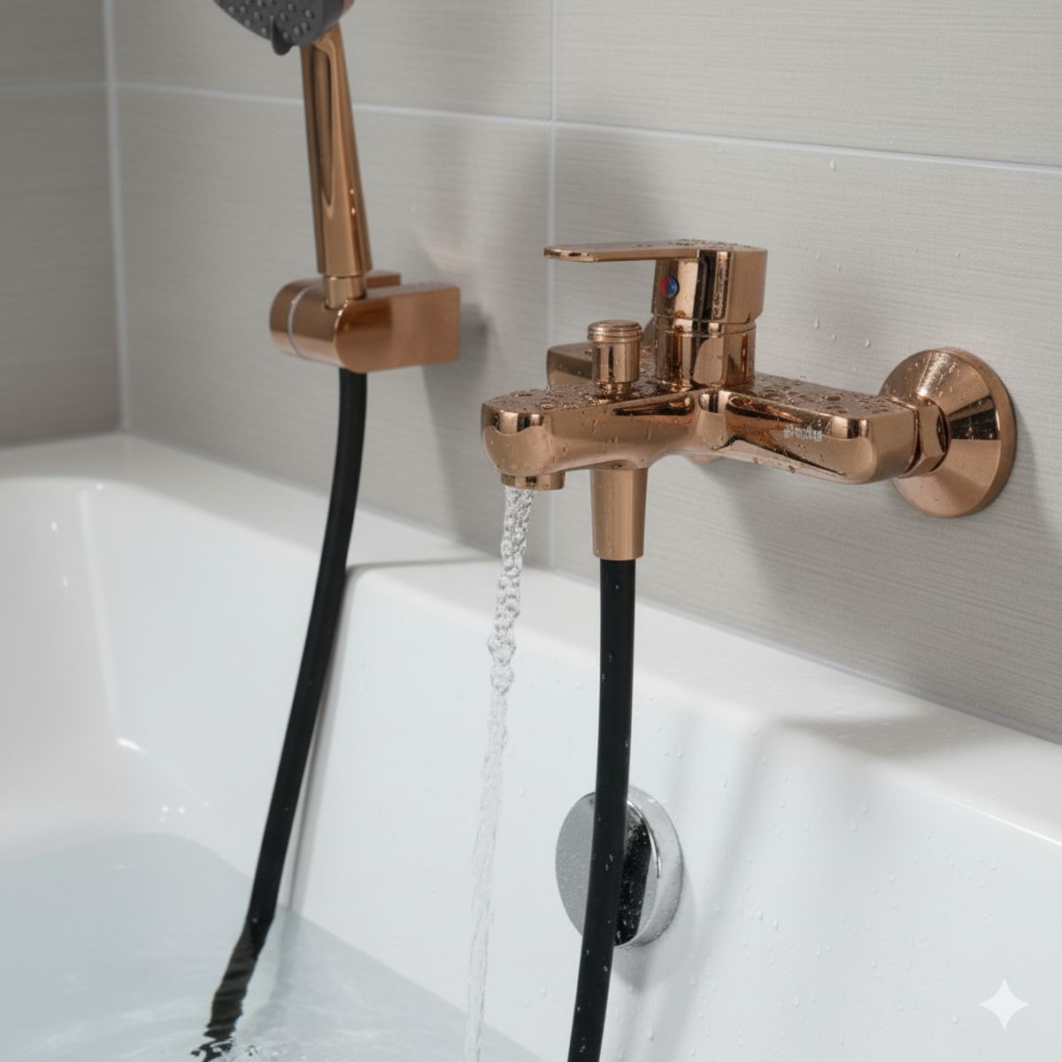 STRETTO - Monomando Llave Grifo Para Tina Ducha Arona Cobre Lascar Stretto