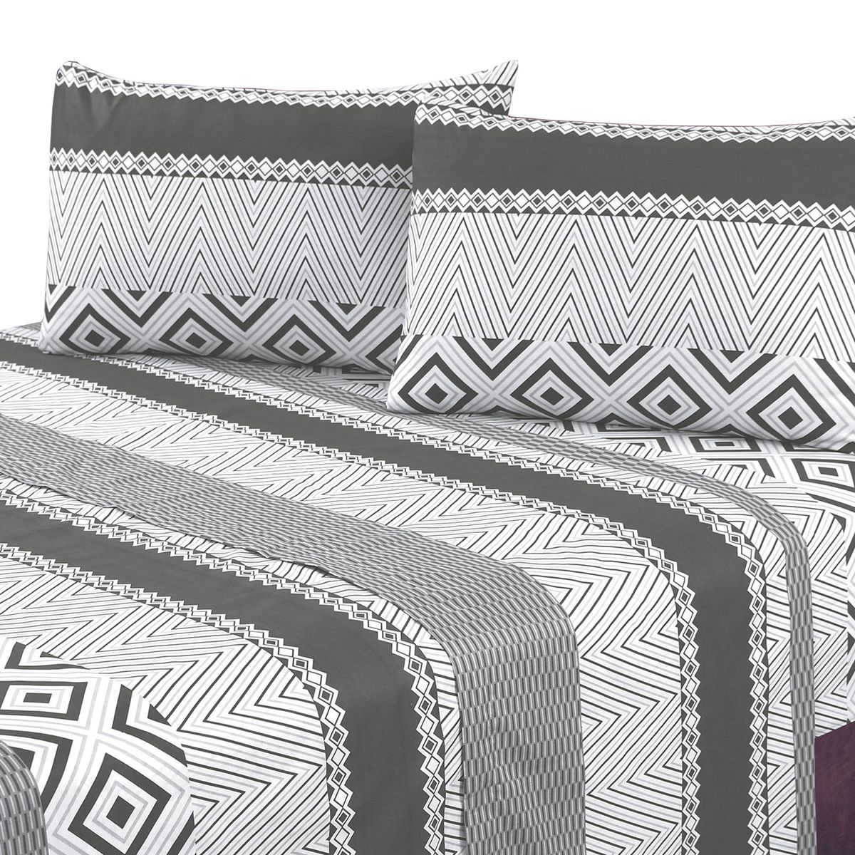 MALLORCA - Juego de Sabanas 144 Hilos Illinois Grey King