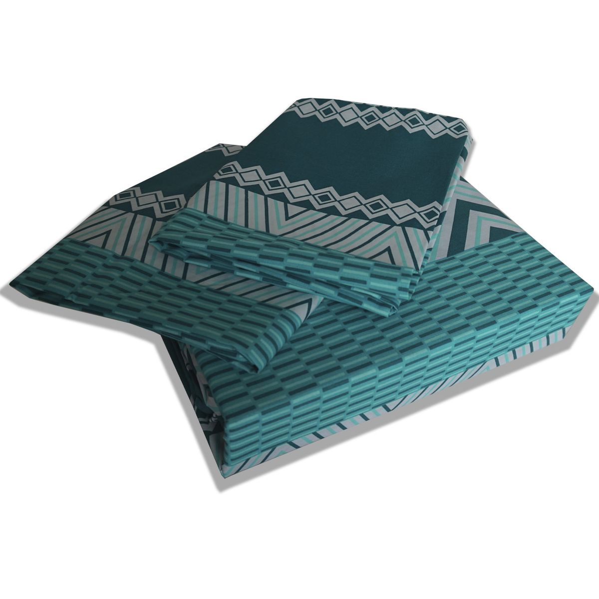 MALLORCA - Juego de Sabanas 144 Hilos Illinois Petroleo 2 Plazas