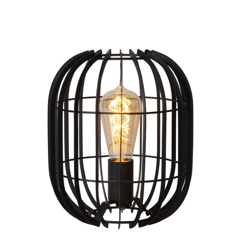 BOSCO - LAMPARA DE MESA REDA NEGRO 1xE27 OVALADA - Negro