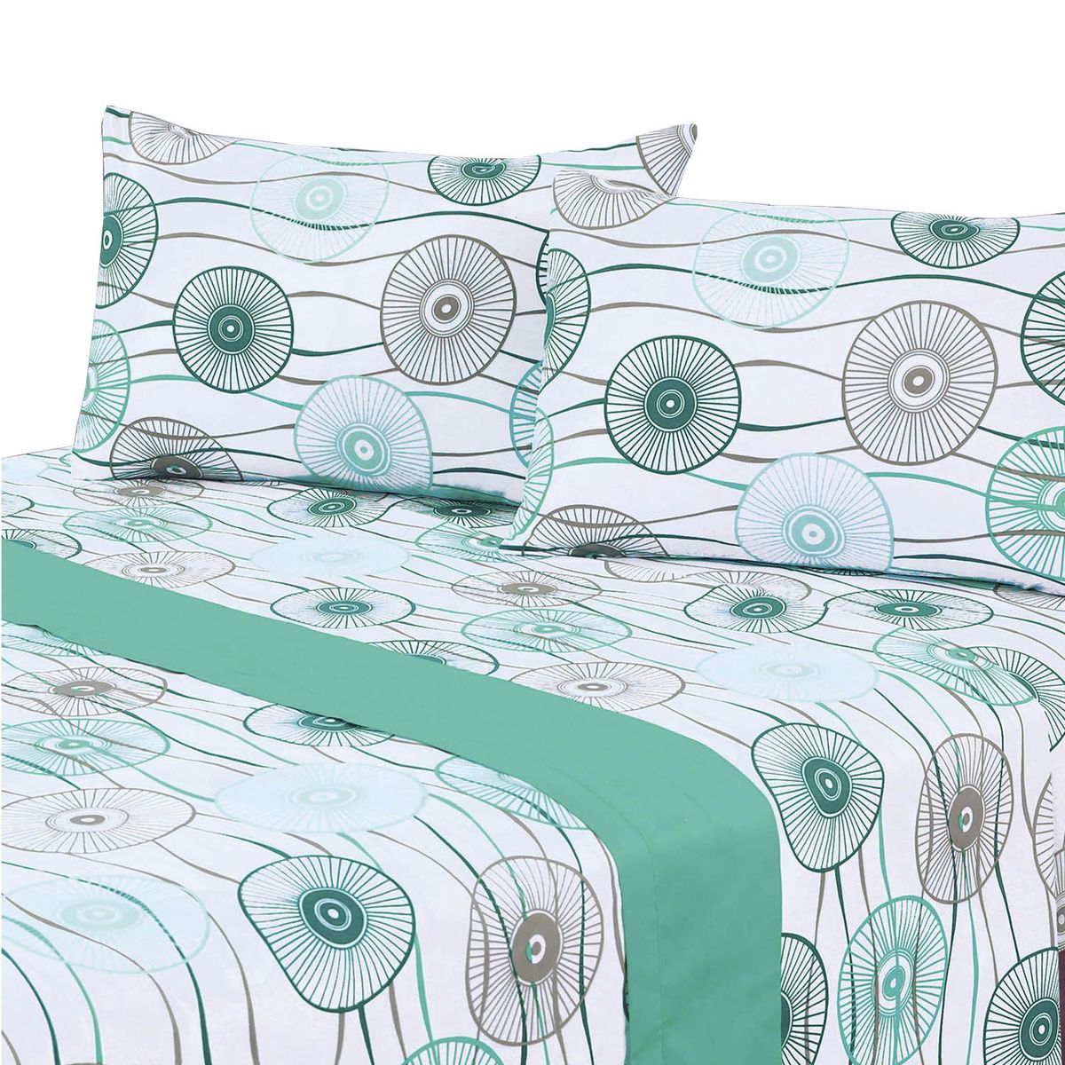 MALLORCA - Juego de Sabanas 144 Hilos Umbrella Turquesa King