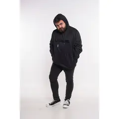 GANGSTER - Plus Poleron Hoodie Delgado Core Negro
