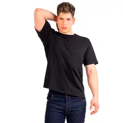 KADOOS - POLERA HOMBRE ALGODÓN BASICA NEGRO