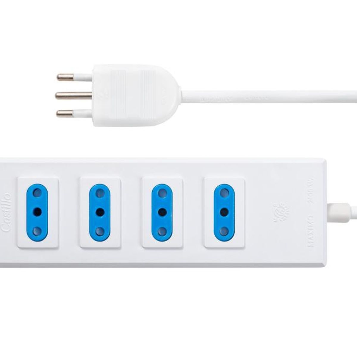 INDUSTRIA CASTILLO HNOS LTDA - Alargador Múltiple 4 Entradas 3 metros blanco  10A-250V - Industria castillo