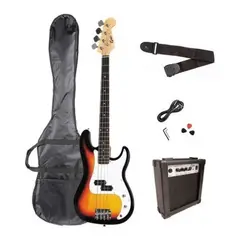 GENERICO - Pack Bajo Electrico 46 Amplificador 10W Correa Funda..