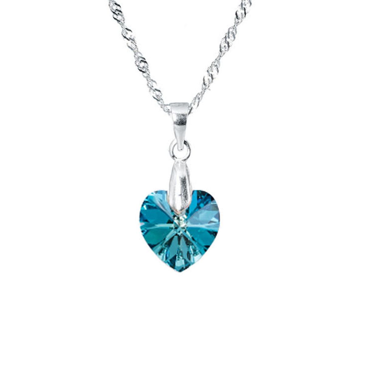 JOYAS MONTERO - Collar Romance Plata 925 creado con cristales de Swarovski® Bermuda Blue