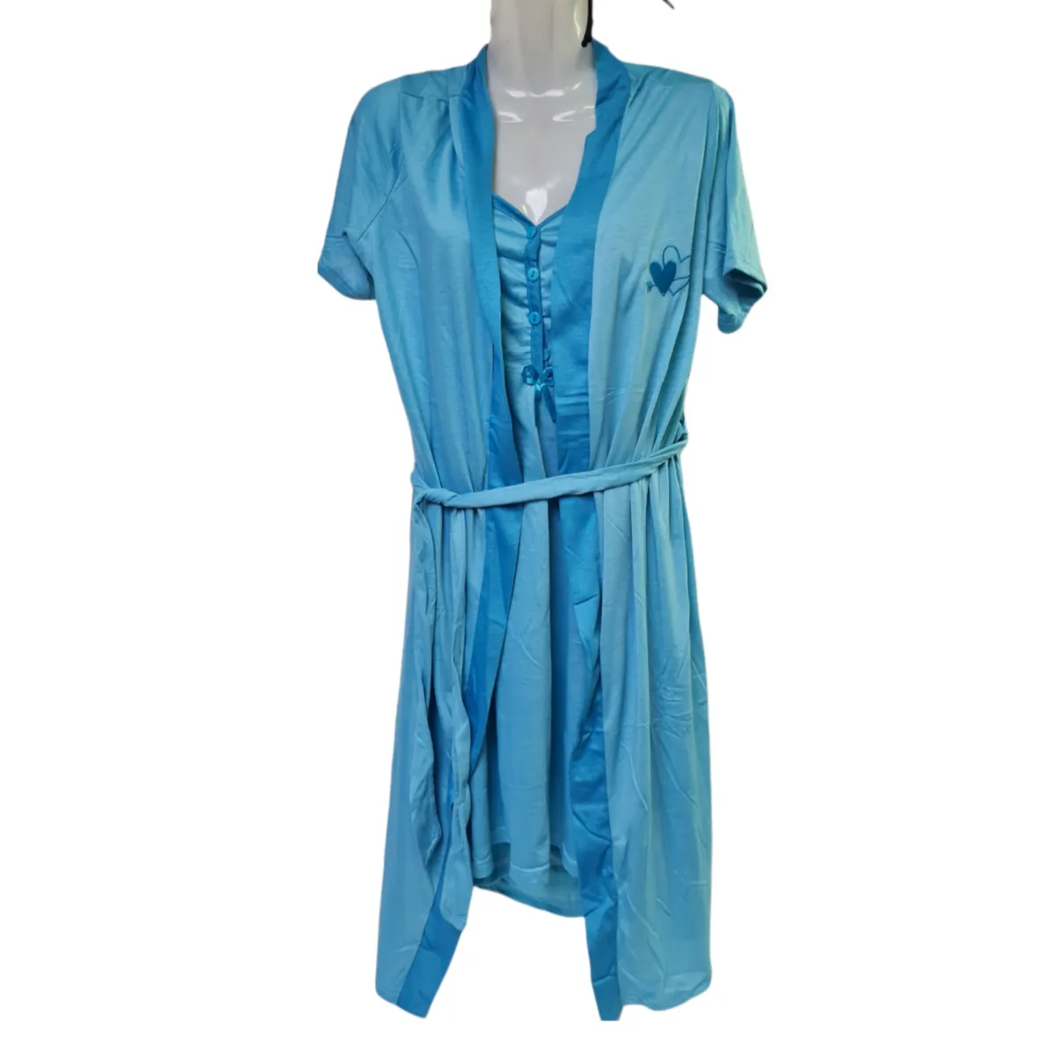 AGW - Conjunto Bata De Levantarse Y Camisola Mujer Algodón