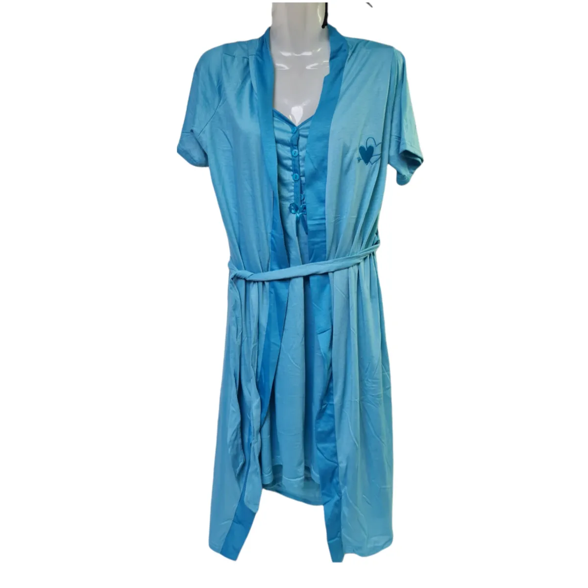 AGW - Conjunto Bata De Levantarse Y Camisola Mujer Algodón