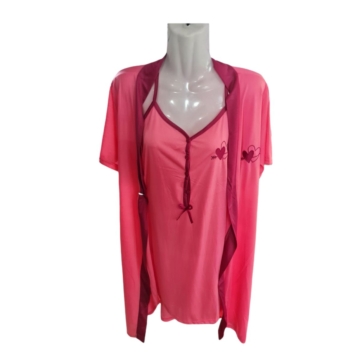 AGW - Conjunto Bata De Levantarse Y Camisola Mujer Algodón