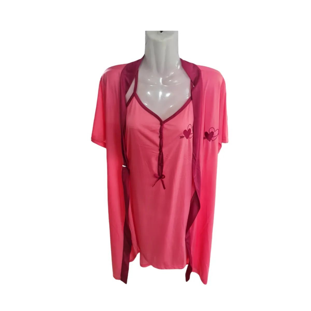 AGW - Conjunto Bata De Levantarse Y Camisola Mujer Algodón
