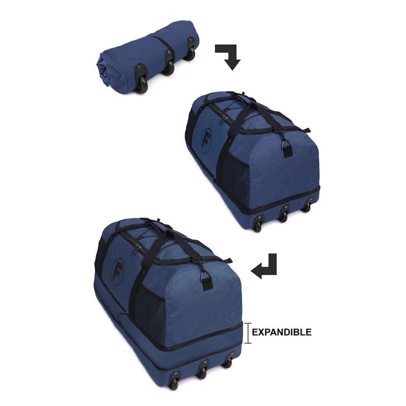 F - Bolso Goliat enrollable azul 130 ltrs F la Maleta de Chile