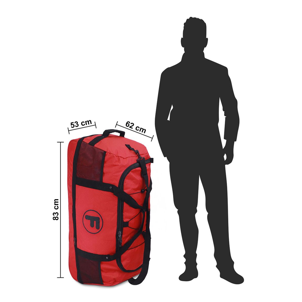 F LA MALETA DE CHILE - Bolso Goliat enrollable rojo 130 ltrs F la Maleta de Chile