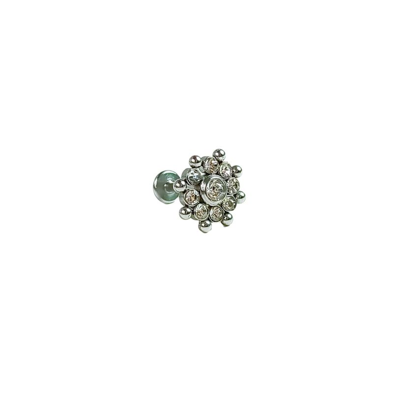 ELBAULDEJUMA - Piercing Tragus Conch Labret Modelo Flor Hipoalergenico Unidad