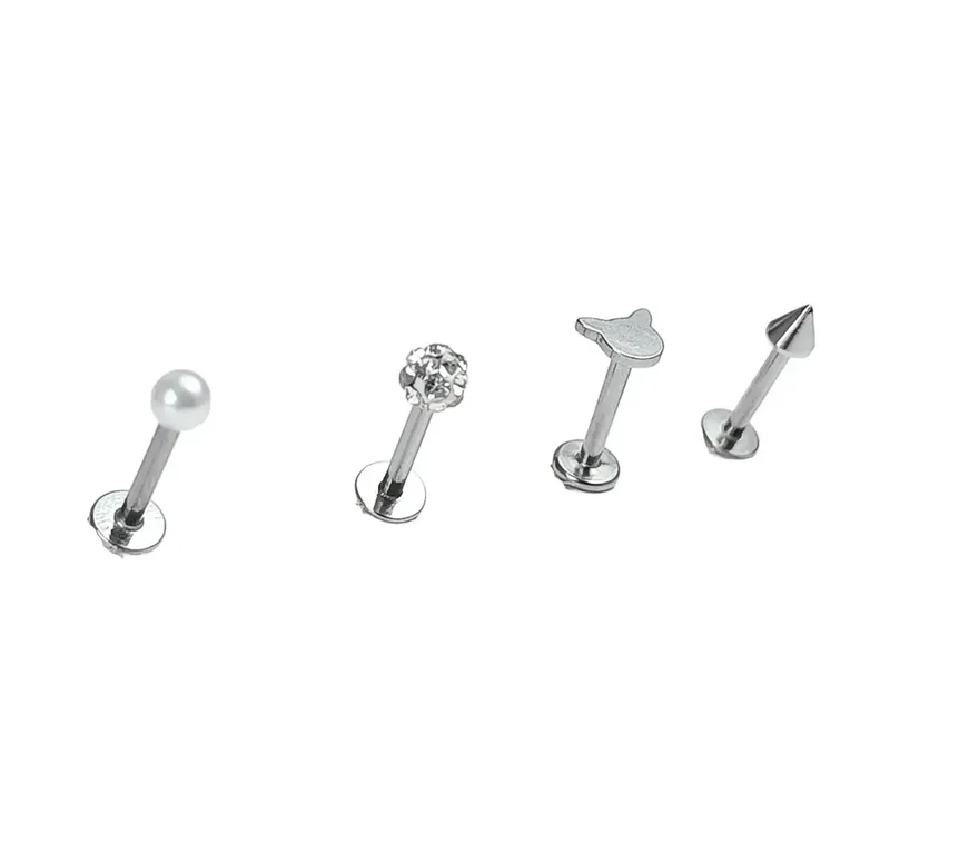Conjunto Set Piercing Modelo Kitty kpop Nostril Labret Perla Pack Multicolor ...