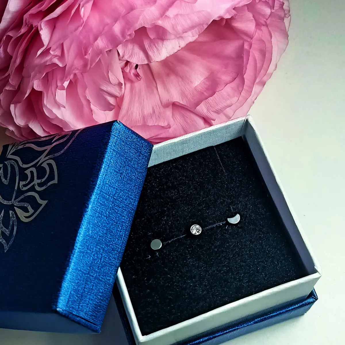 ELBAULDEJUMA - Conjunto set Piercing Fase Lunar Acero Quirúrgico Nostril Labret.-