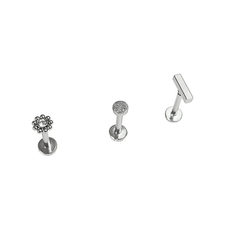 ELBAULDEJUMA - Conjunto set Piercing Modelo Geo Hipoalergenico Nostril Labret