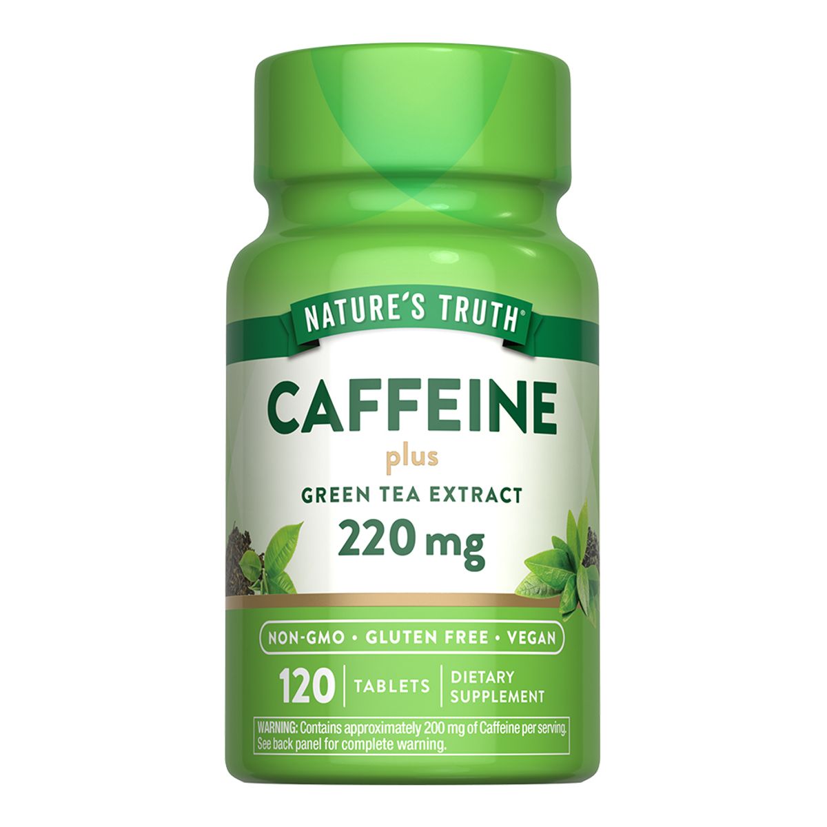 NATURE'S TRUTH - Cafeina 200mg + Extracto de Te Verde 120 Tabletas NATURE'S TRUTH