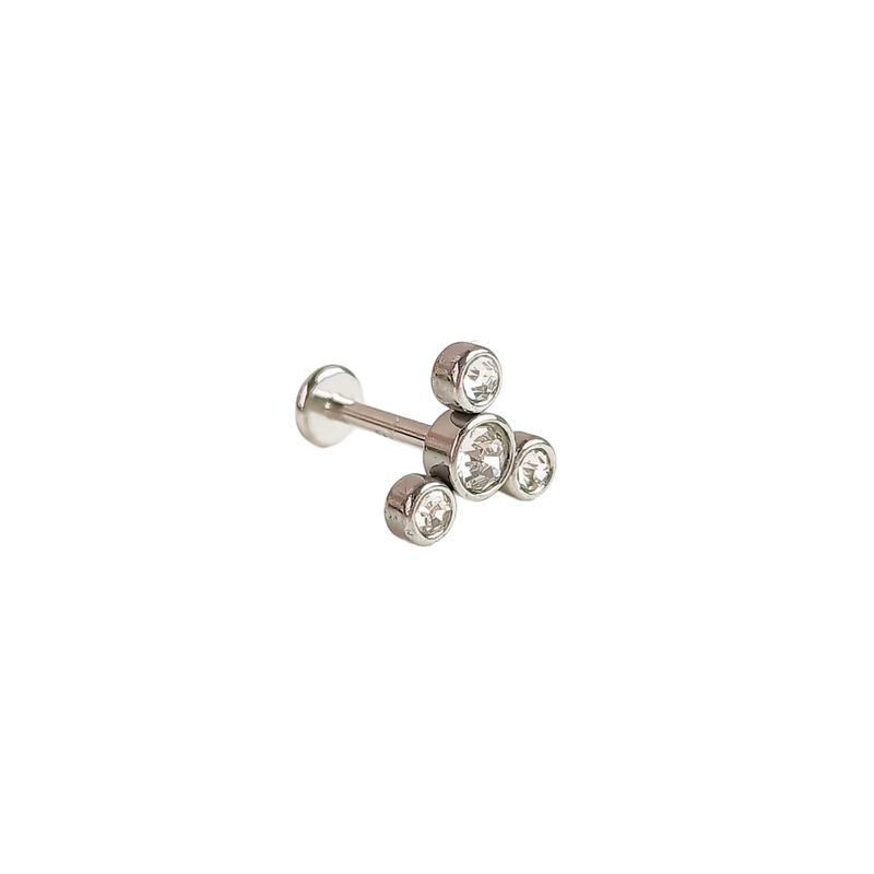 ELBAULDEJUMA - Piercing Tragus Conch Labret Triqueta zirconia Hipoalergenico