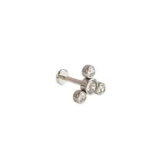 ELBAULDEJUMA - Piercing Tragus Conch Labret Triqueta zirconia Hipoalergenico