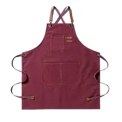 CRUSEC - Delantal Pechera Unisex Multiuso Hogar Trabajo Parrilla - Rojo