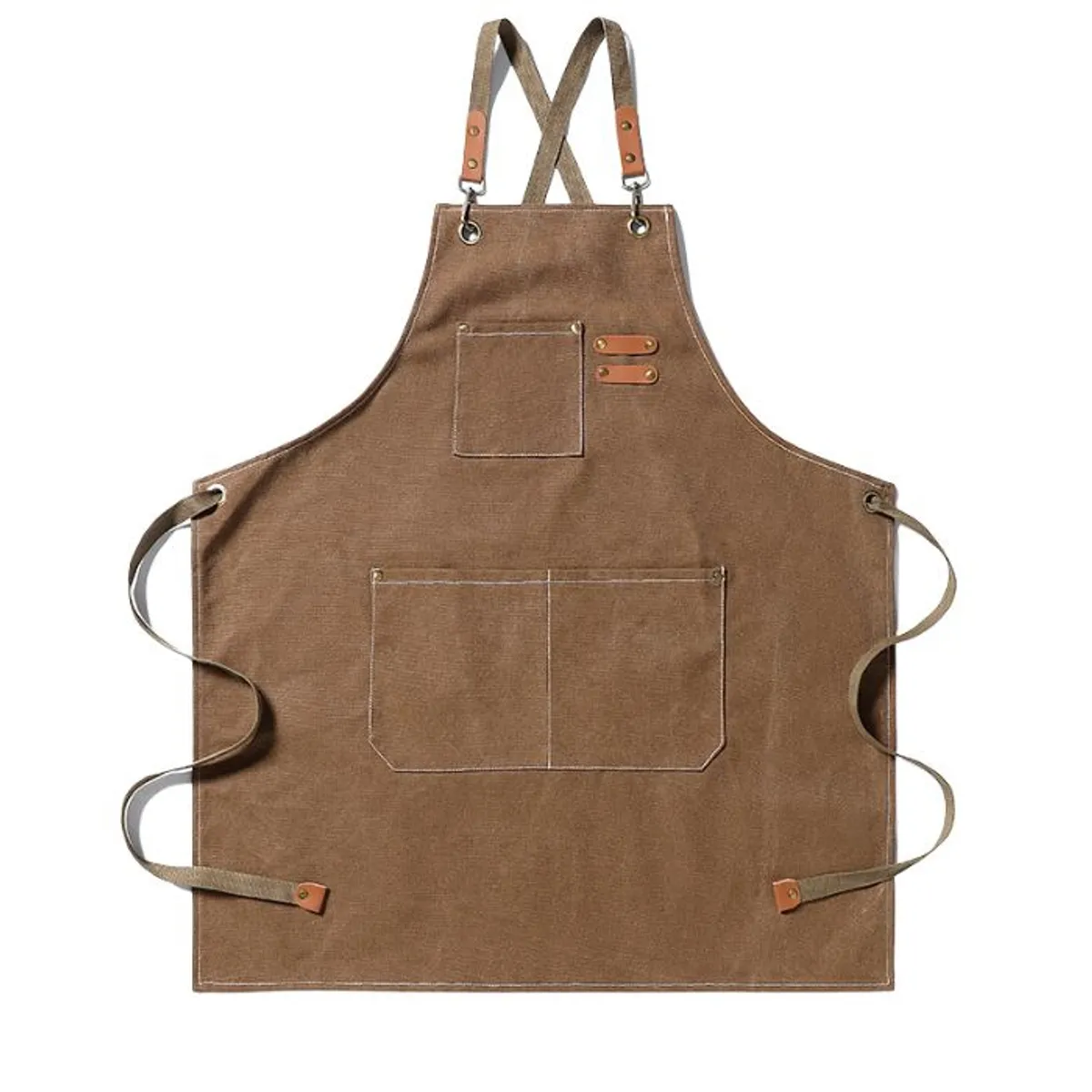 CRUSEC - Delantal Pechera Unisex Multiuso Hogar Trabajo Parrilla - Café