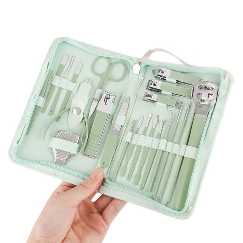 CRUSEC - Set Manicure Pinzas Corta Uñas 22 Unidades