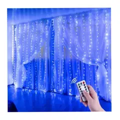 UNIVERSAL - CORTINA HADA 3X3 ELECTRICA CONTROL A DISTANCIA, AZUL