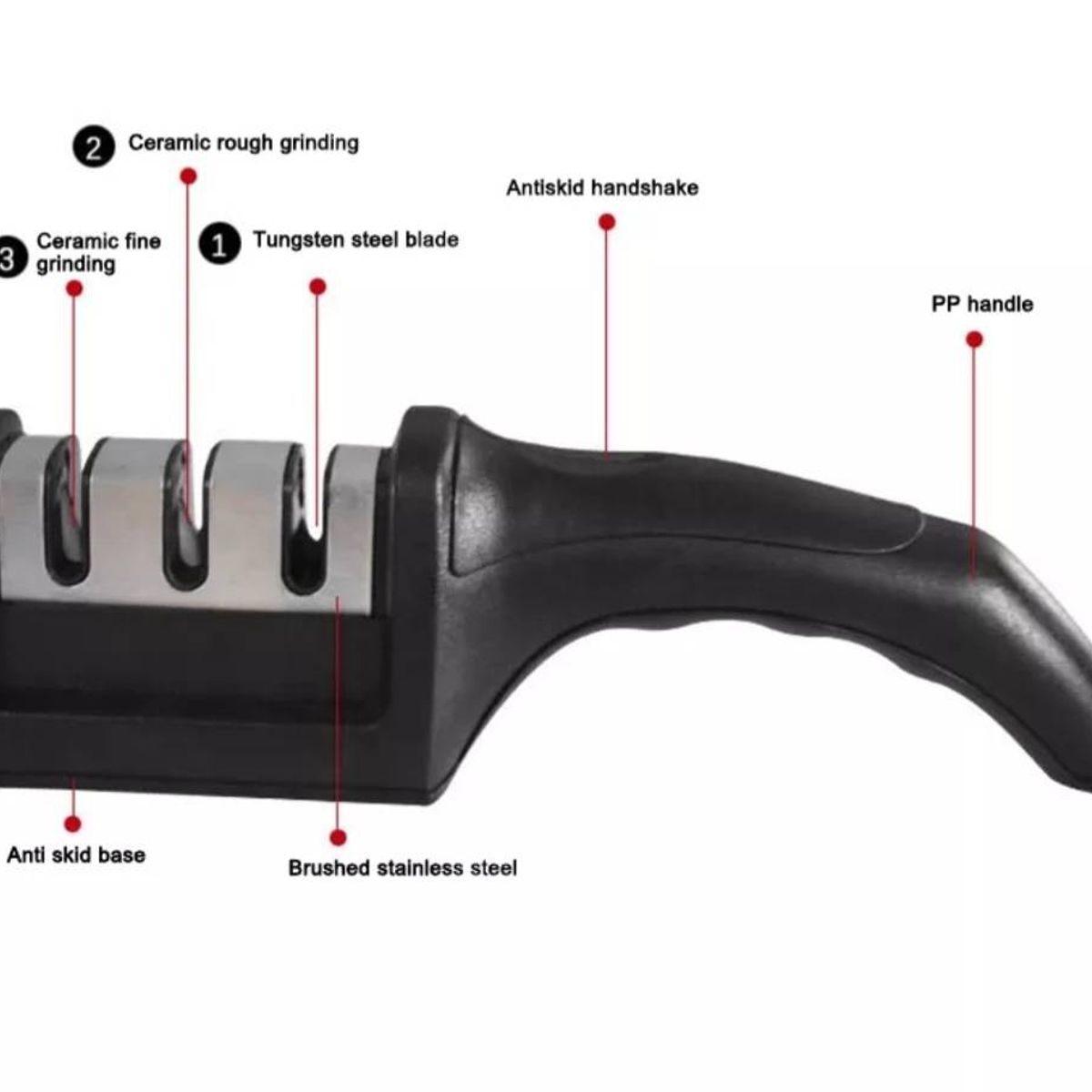 UNIVERSAL - AFILADOR DE CUCHILLOS 3 EN 1 QH-157
