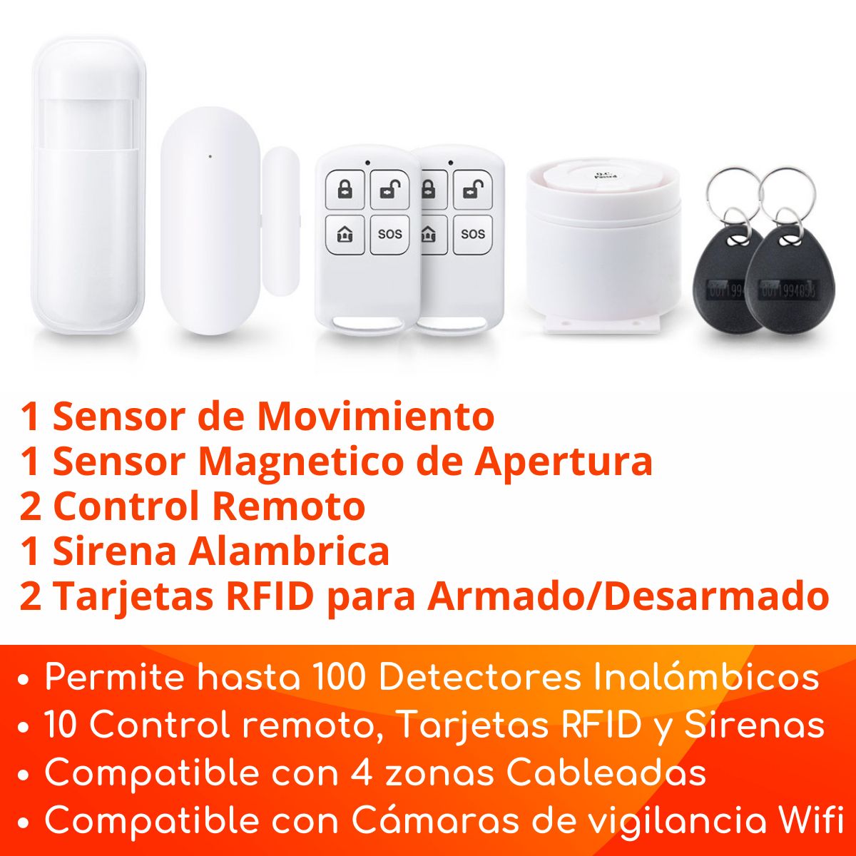 D MOTICA - Kit Alarma Profesional Wifi-Gsm Seguridad Inteligente Pantalla Táctil A7