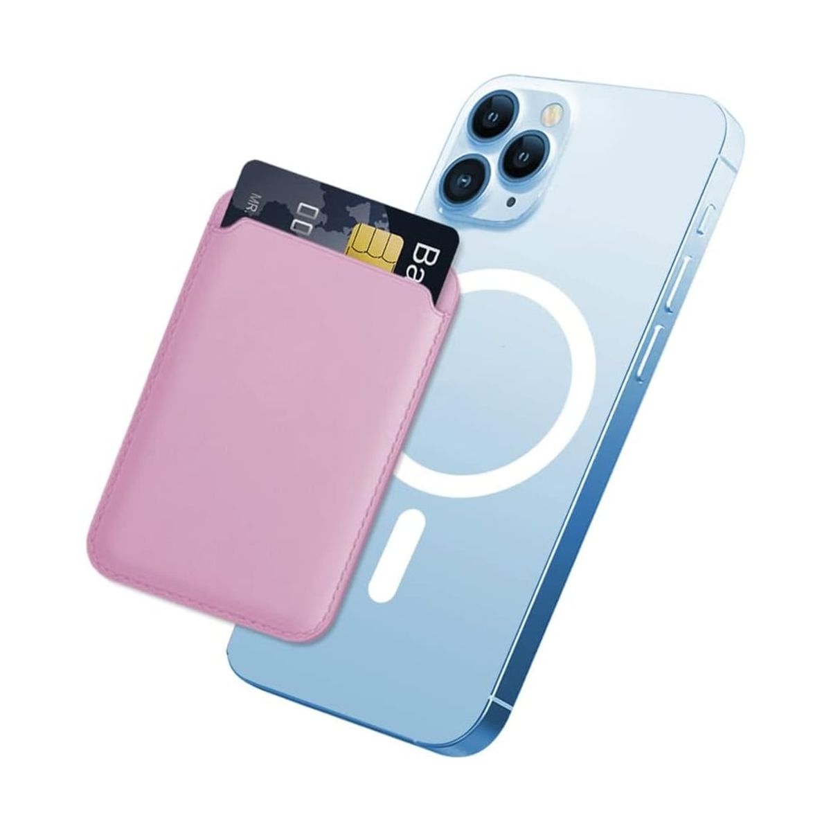 GENERICO - Billetera Tarjetero Magnetico para iPhone 12 13 14 15 Rosa