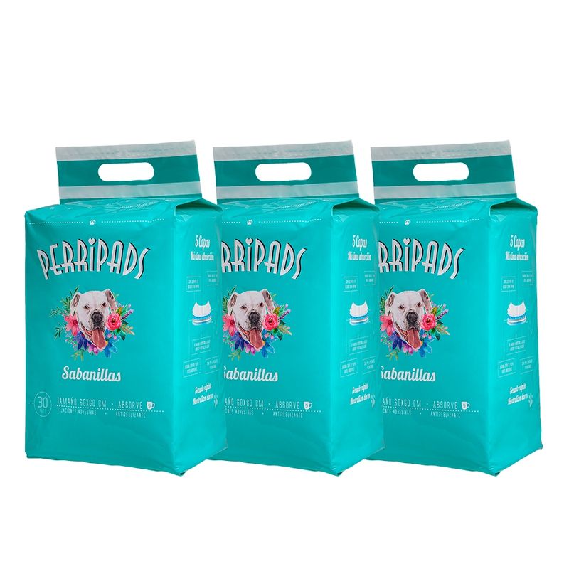 PERRIPADS - Sabanillas para mascotas PACK 90 unidades