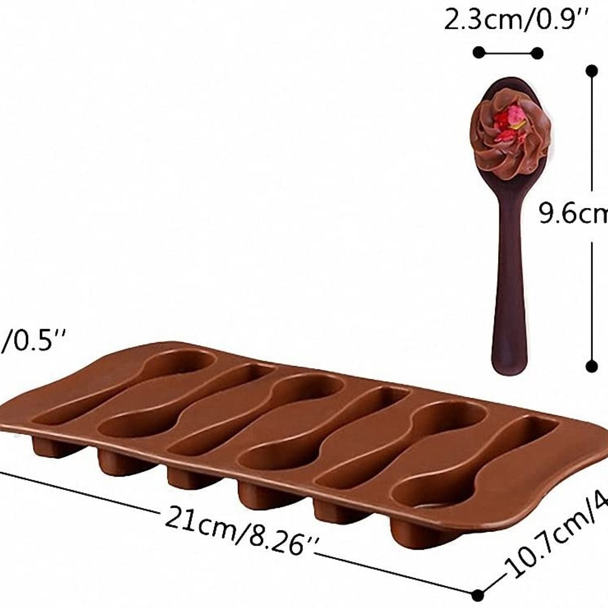 GENERICO - Pack x2 Moldes De Chocolate Moldes Silicona Chocolate Cucharas marron