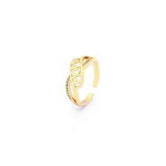 GENERICO - Anillo MOM MAMÁ Baño de Oro 18K