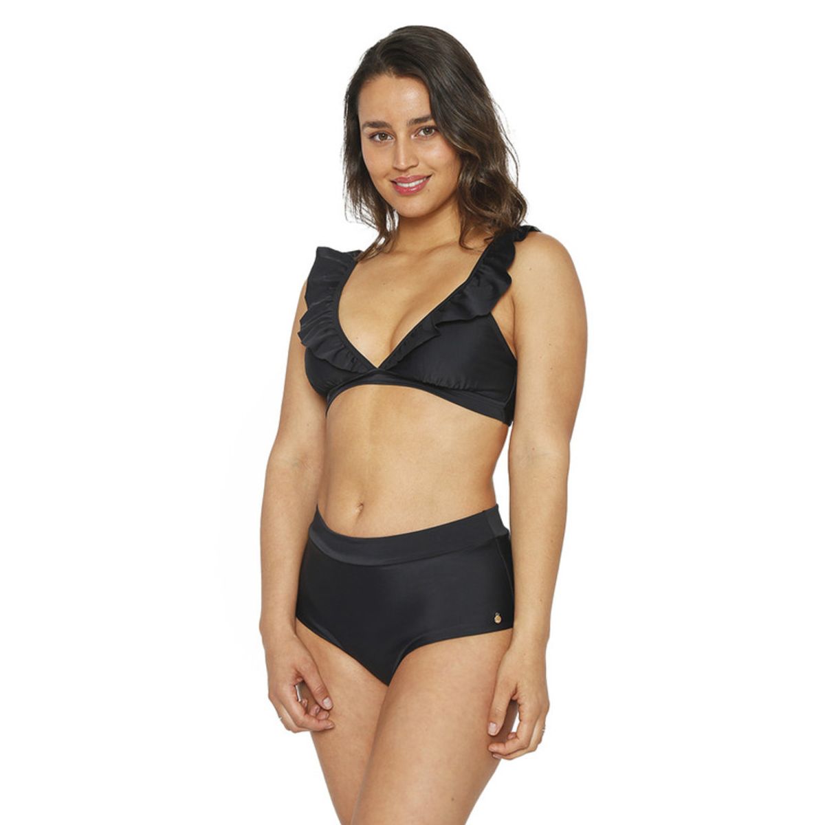 H2O WEAR - Traje de Baño Bikini Mujer H2O Wear Vuelo Calzon Alto Negro Azabache - Negro