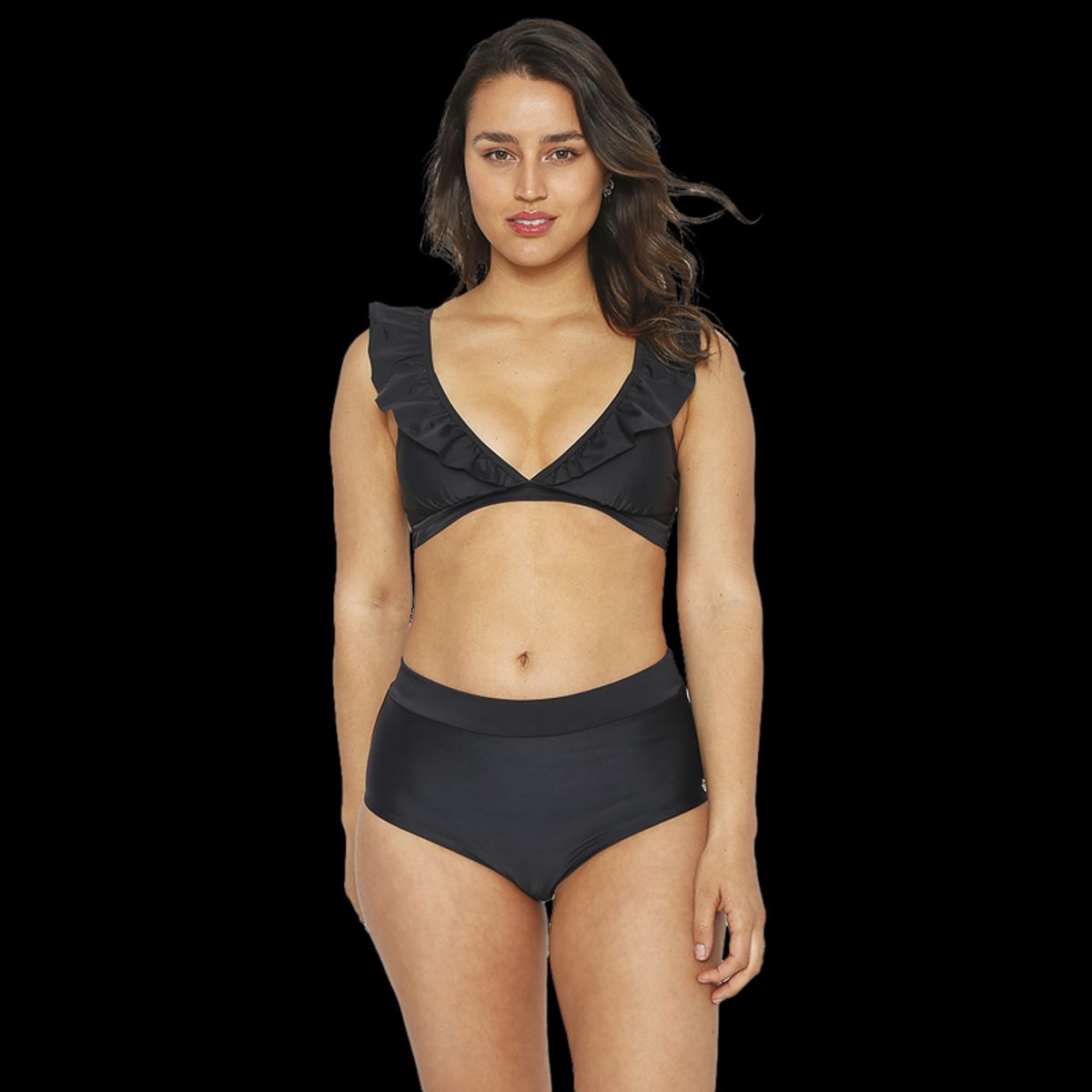 H2O WEAR - Traje de Baño Bikini Mujer H2O Wear Vuelo Calzon Alto Negro Azabache - Negro