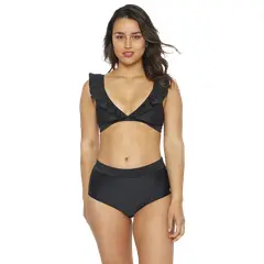 H2O WEAR - Traje de Baño Bikini Mujer Vuelo Calzon Alto Negro Azabache - Negro