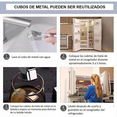 Imagen 2 del producto Cubo De Hielo Reutilizable Pack X 6 Acero Inoxidable