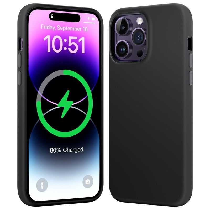 GENERICO - Carcasa Silicona para iPhone 13 Pro Magsafe Negro