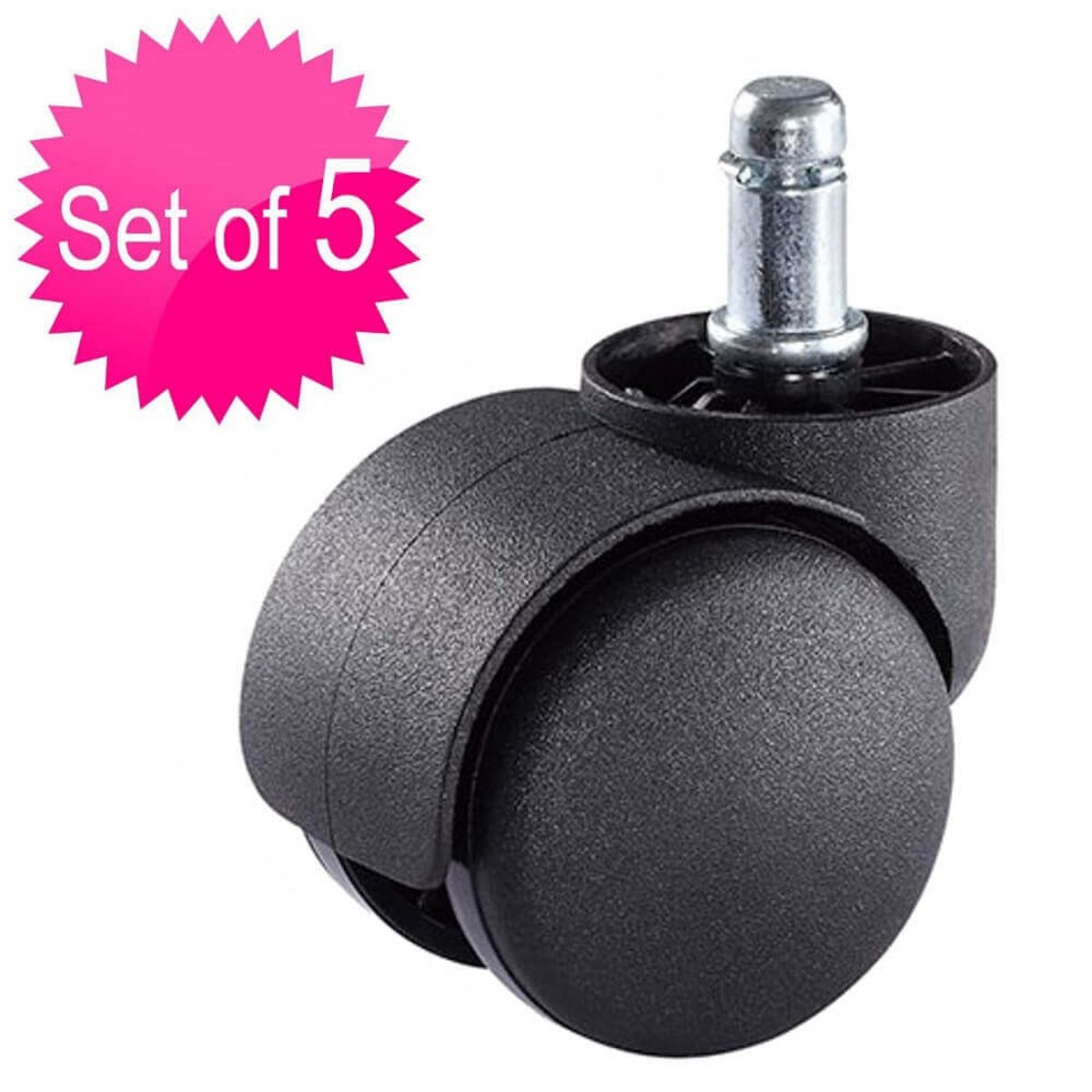 BOOKSTORE - Ruedas Nylon para sillas de Oficina 5 Unidades