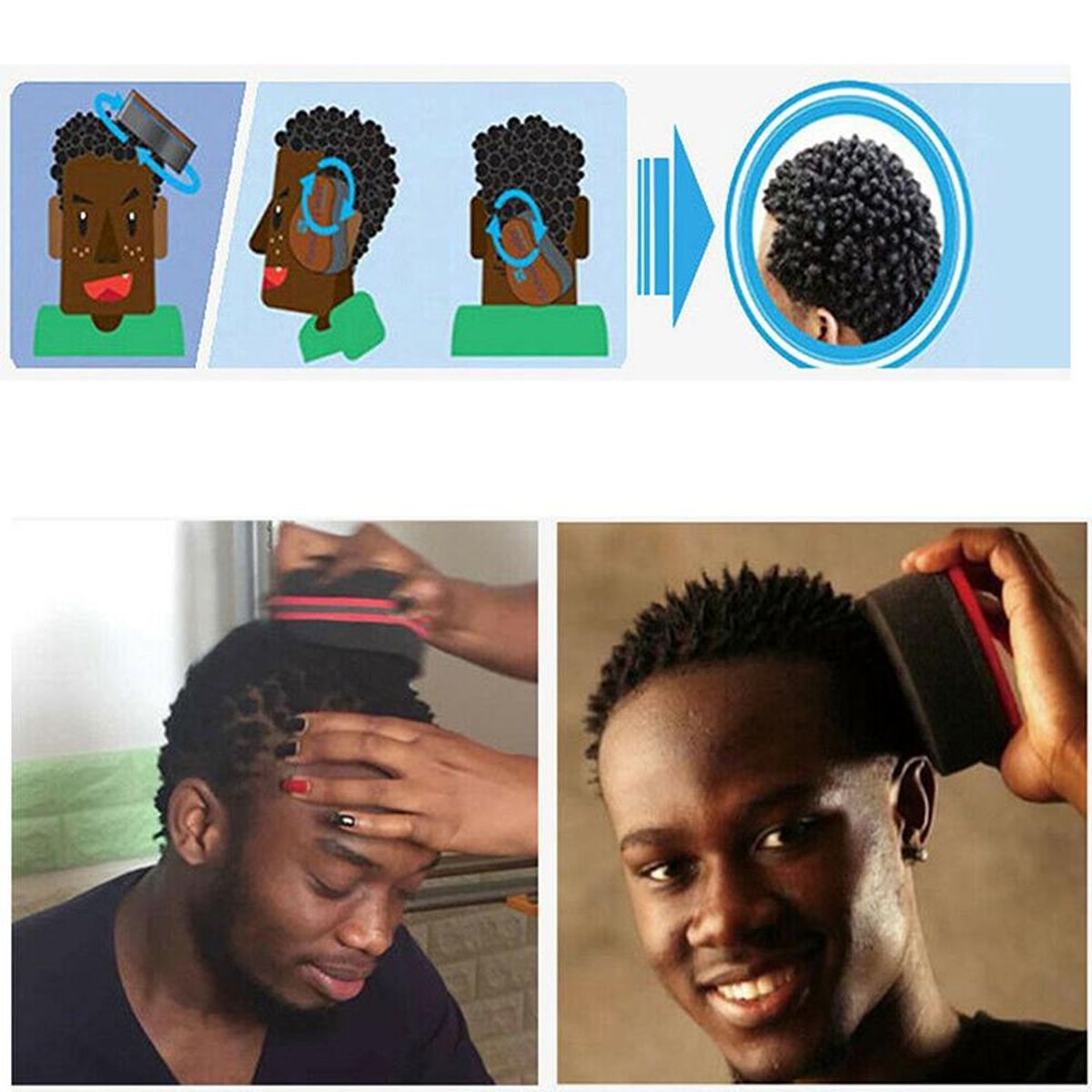 GENERICO - Esponja De Pelo Cepillo Para Cabello Rizado Afro