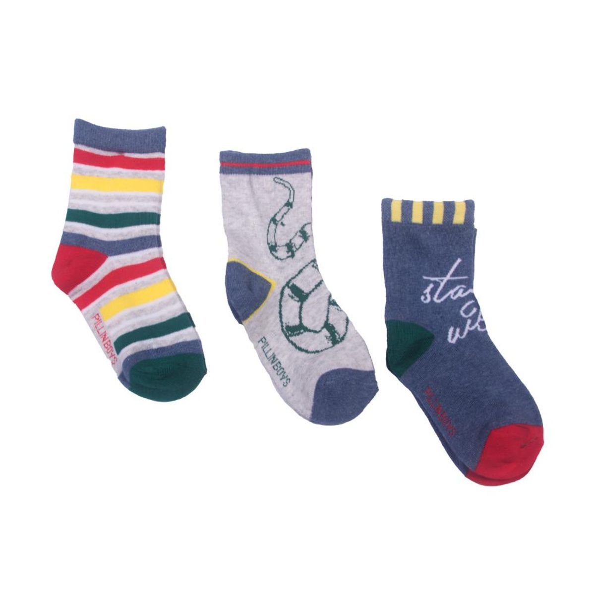 PILLIN - Set 3 Pzas Calcetín Niño Multicolor Pillín PILLIN