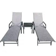 HOME CONNECT - Set de reposera con mesa de vidrio para terraza