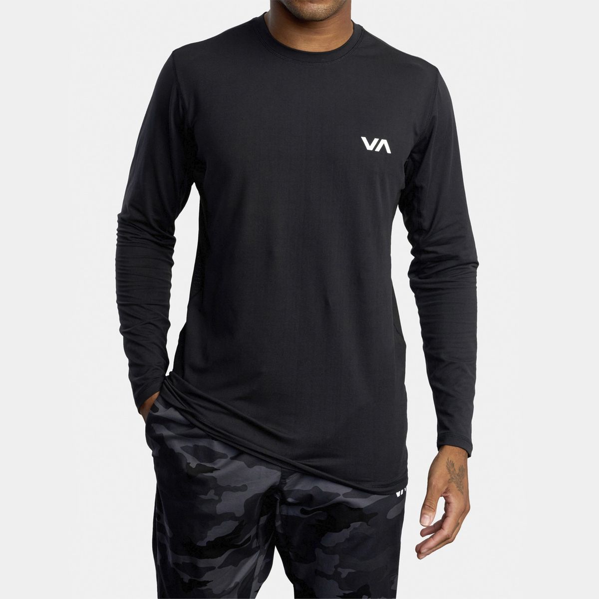 RVCA - Polera Hombre Sport Vent Ls M Kttp Negro RVCA